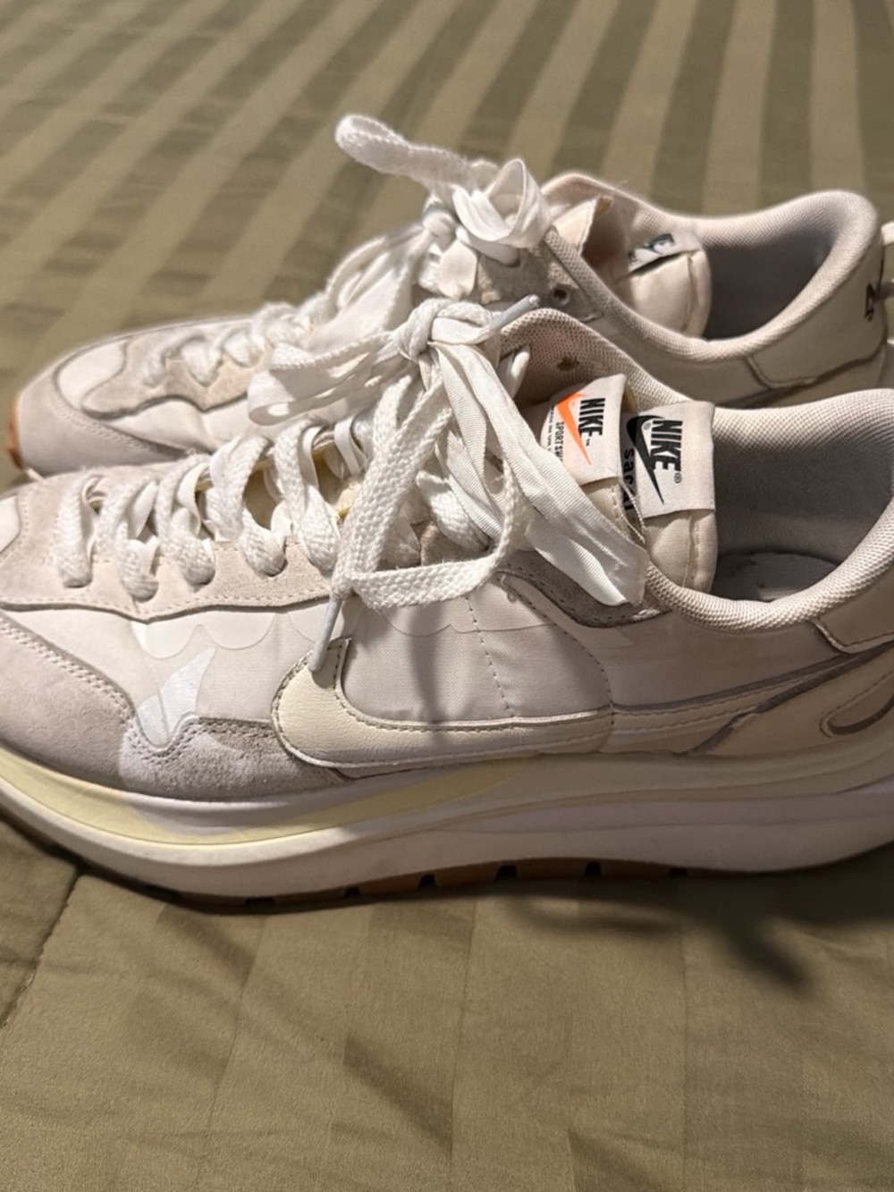 Nike Man White Cream Layered Platform Sneakers